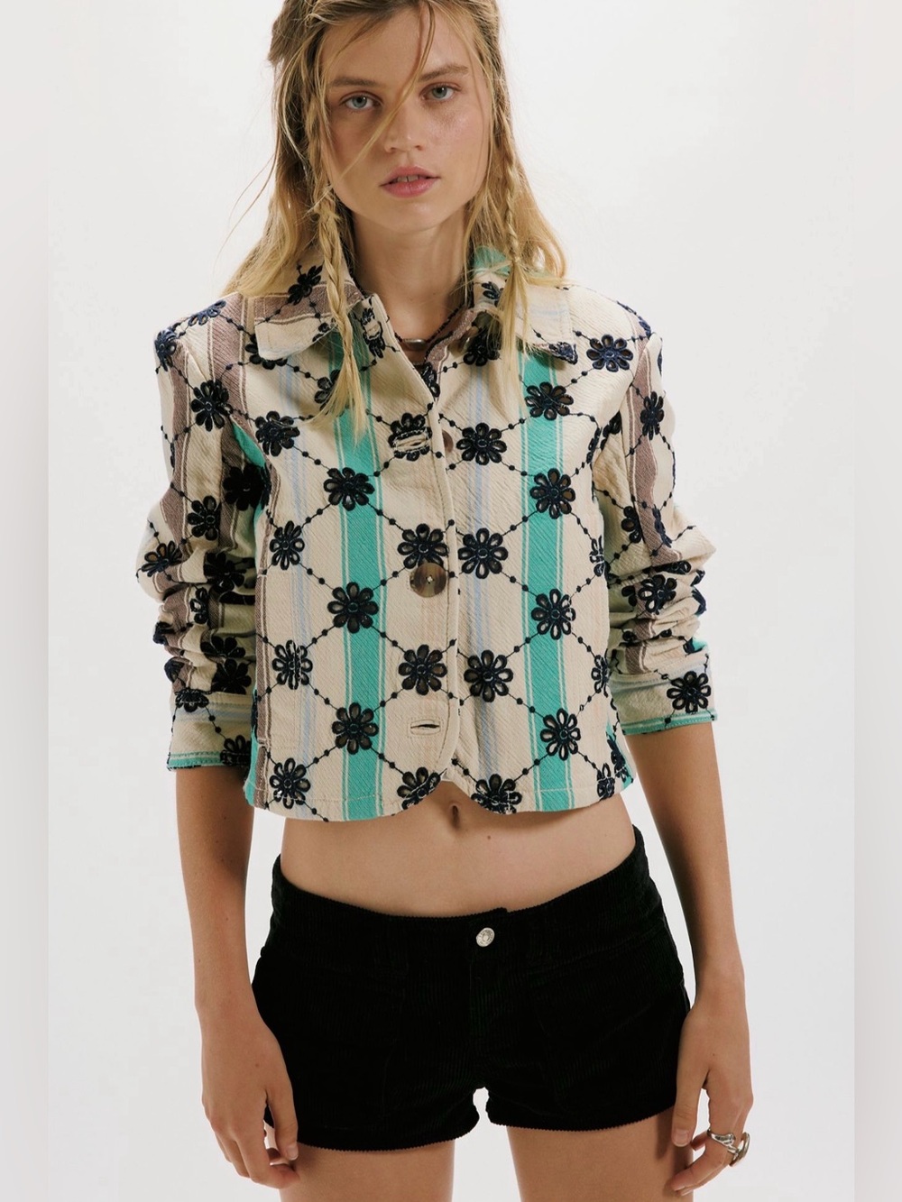 FREE PEOPLE Cassie Jacket in Ivory Combo - Stripe